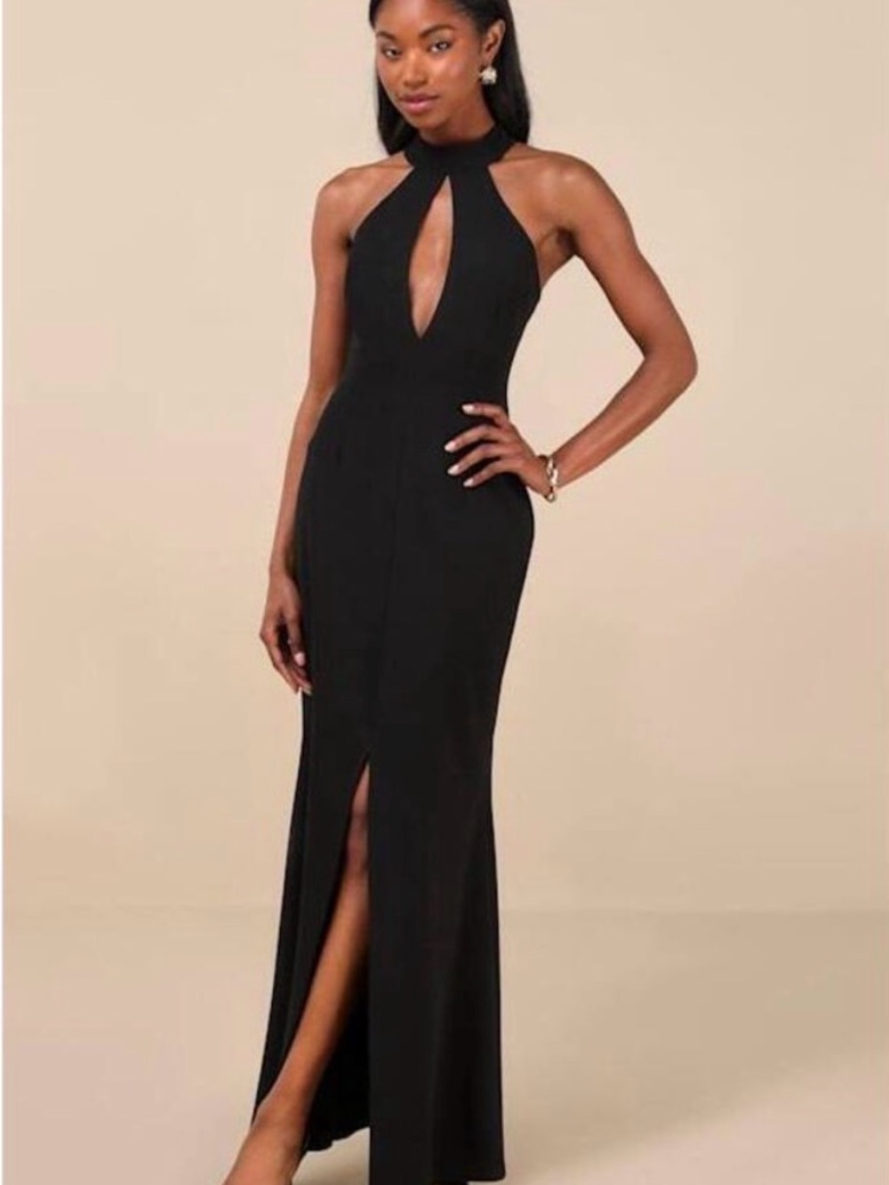 Lulu's Black Belistina Black Cutout Dress